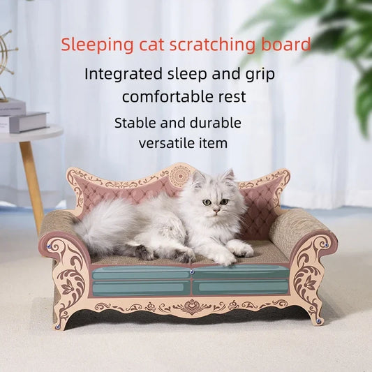 Royal Lounge wood-frame cat scratcher sofa