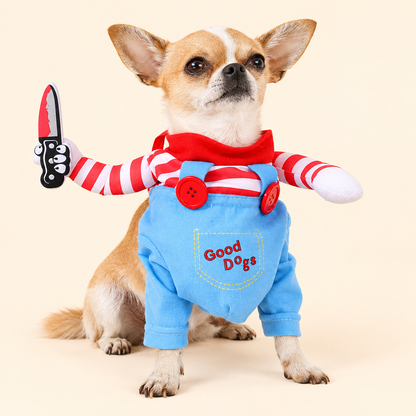Killer Doll Costume for Cats & Small Dogs — Halloween Pet Outfit