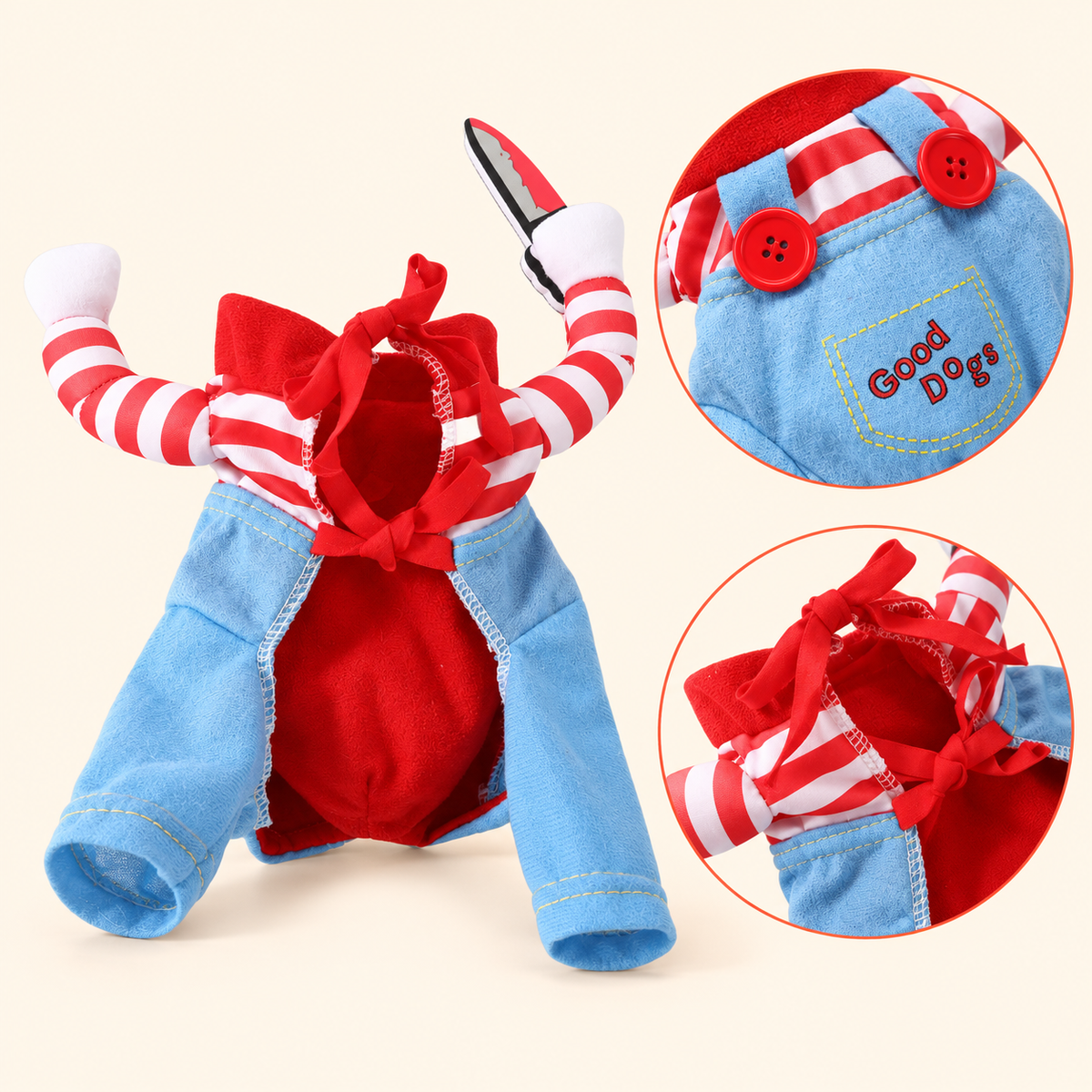Killer Doll Costume for Cats & Small Dogs — Halloween Pet Outfit