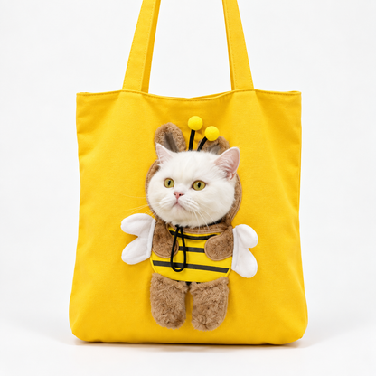 Peek-a-Boo Cat Carrier Tote — Costume Bag for Small Pets