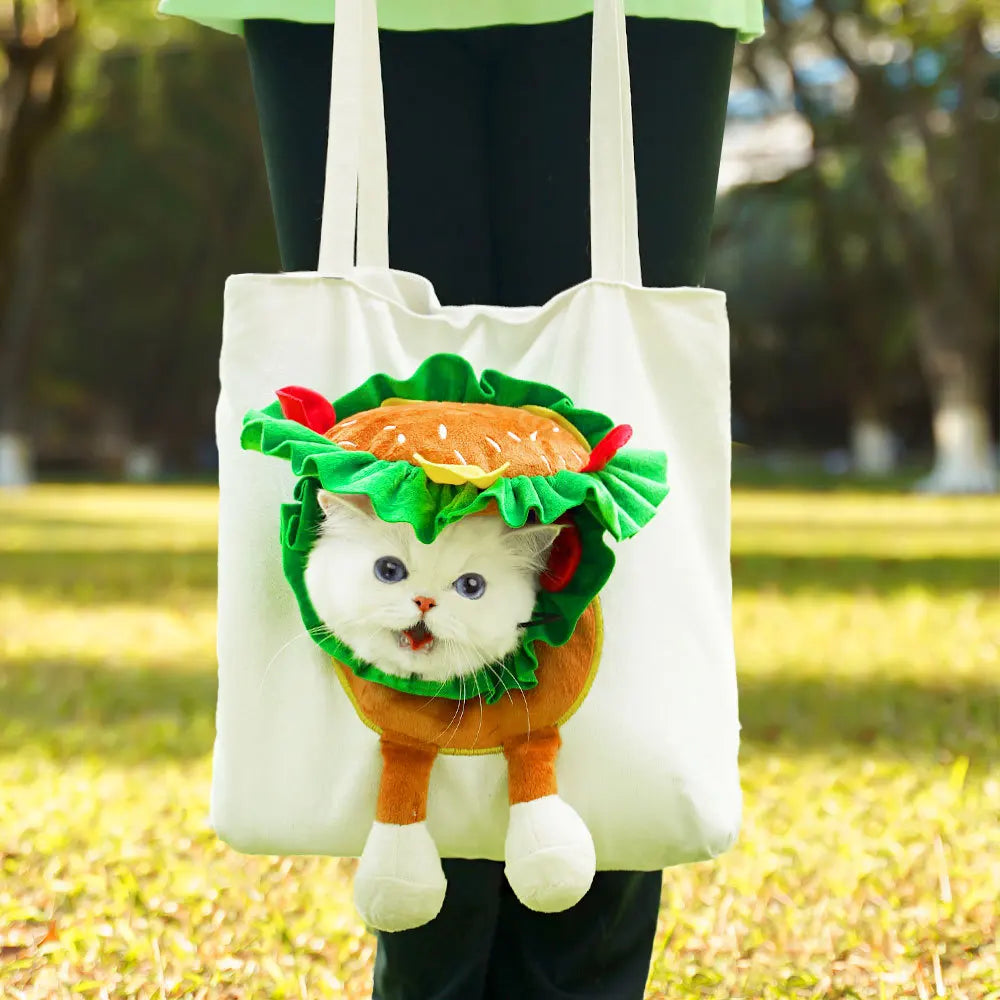Peek-a-Boo Cat Carrier Tote — Costume Bag for Small Pets