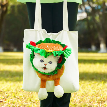 Peek-a-Boo Cat Carrier Tote — Costume Bag for Small Pets