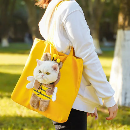 Peek-a-Boo Cat Carrier Tote — Costume Bag for Small Pets