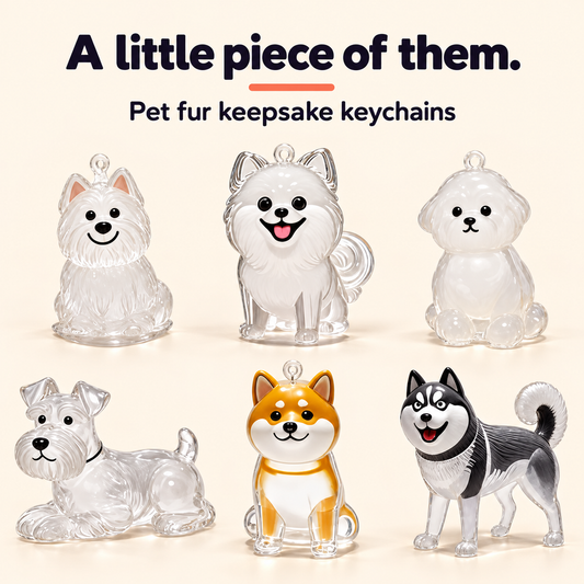 Dog Fur Keepsake Keychain – 20 Breeds