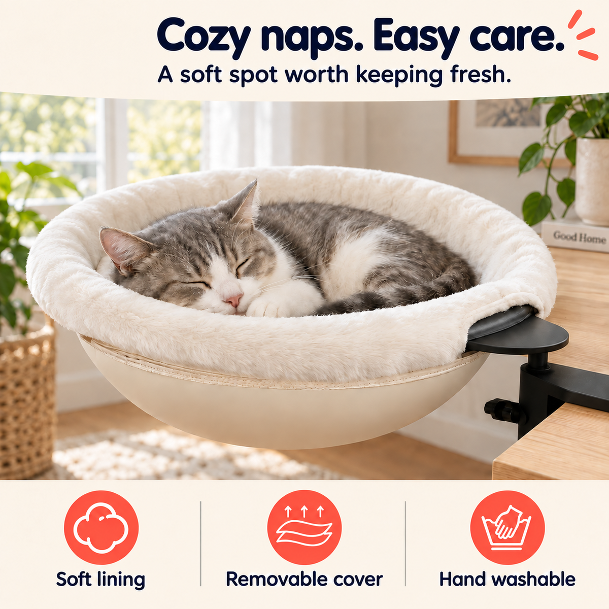 Cat desk hammock features that keep your cat close while you work