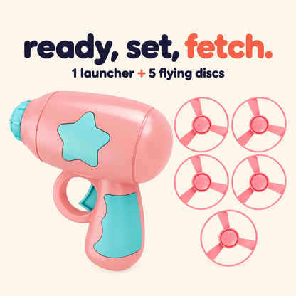 Flying saucer cat toy launcher for kittens and indoor cats
