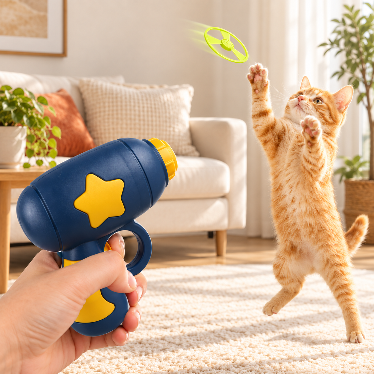 Zoomies Launcher flying disc cat fetch toy by Petty Picks