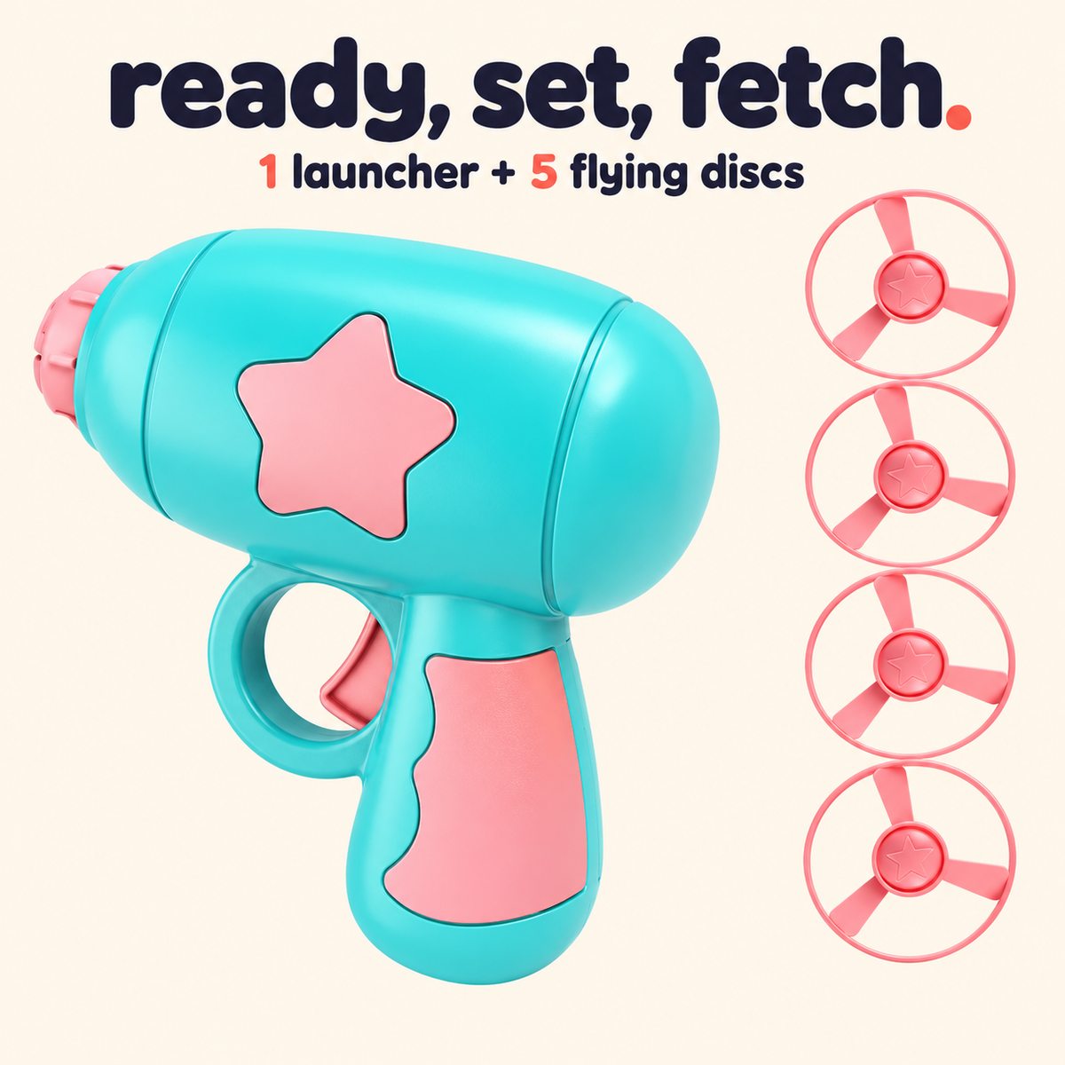Blue flying disc launcher cat fetch toy