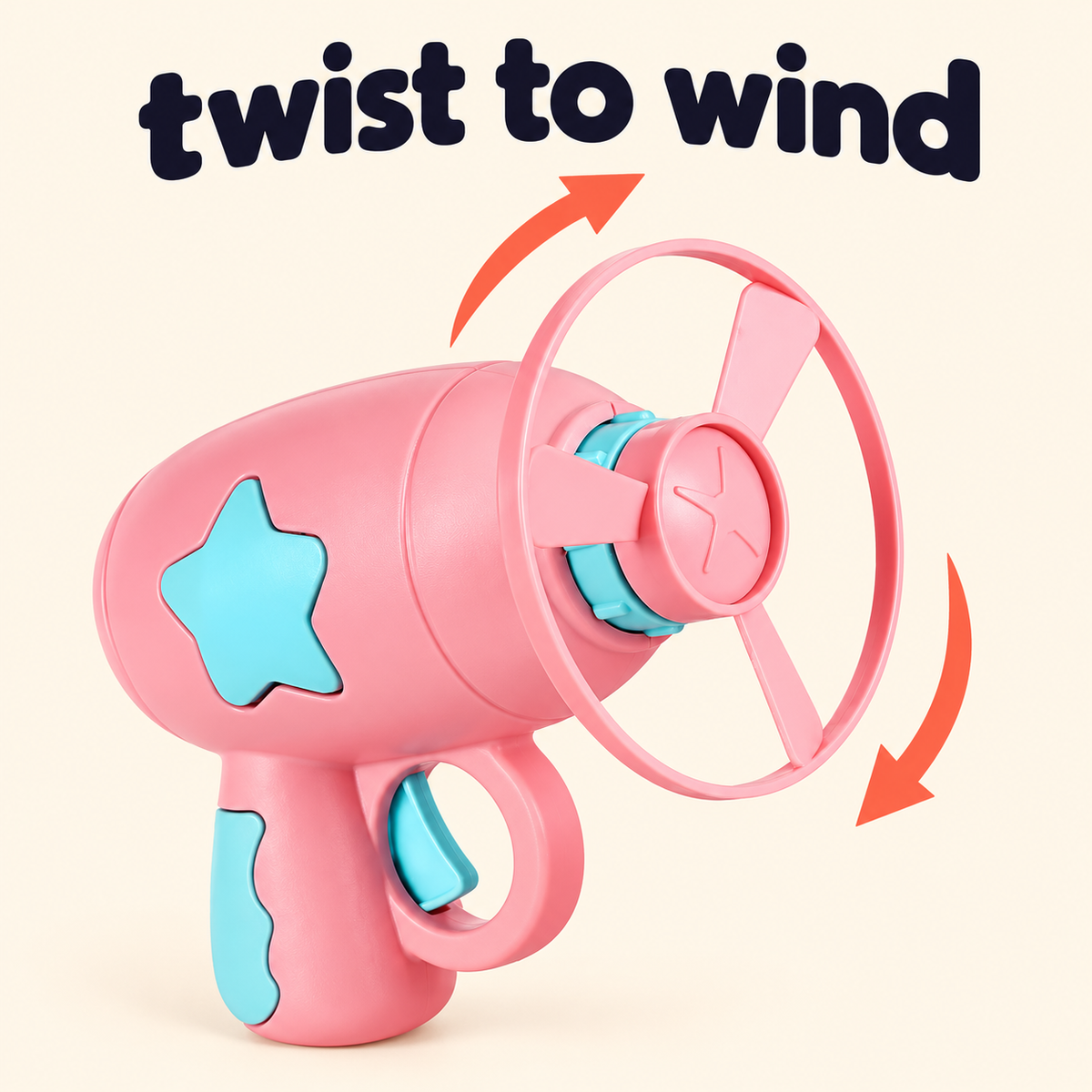 Pink flying disc launcher cat fetch toy