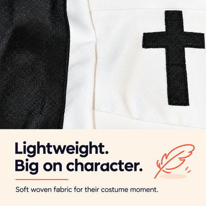 Cute cat nun outfit, a funny pet costume for Halloween and holiday photos