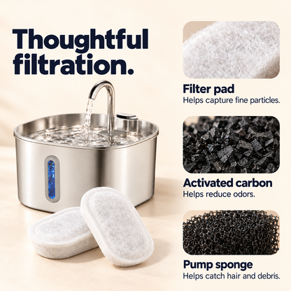 Replacement filter for the stainless steel cat water fountain