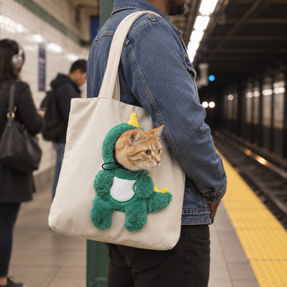 Peek-a-Boo Cat Carrier Tote — Costume Bag for Small Pets