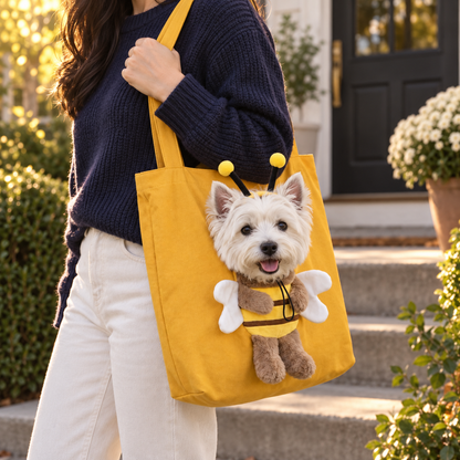 Peek-a-Boo Small Dog Carrier Tote — Costume Bag for Dogs Under 15 lb