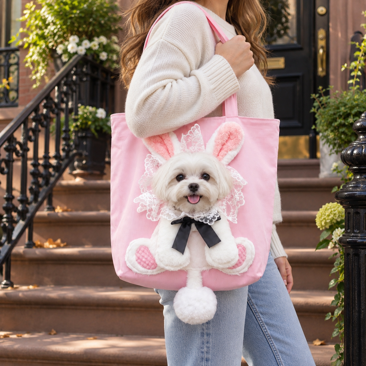 Peek-a-Boo Small Dog Carrier Tote — Costume Bag for Dogs Under 15 lb