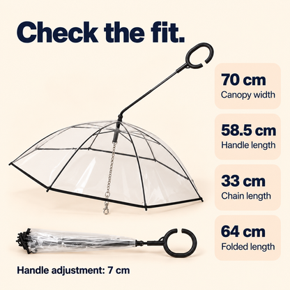 Dog umbrella leash dimensions and size guide for small dogs