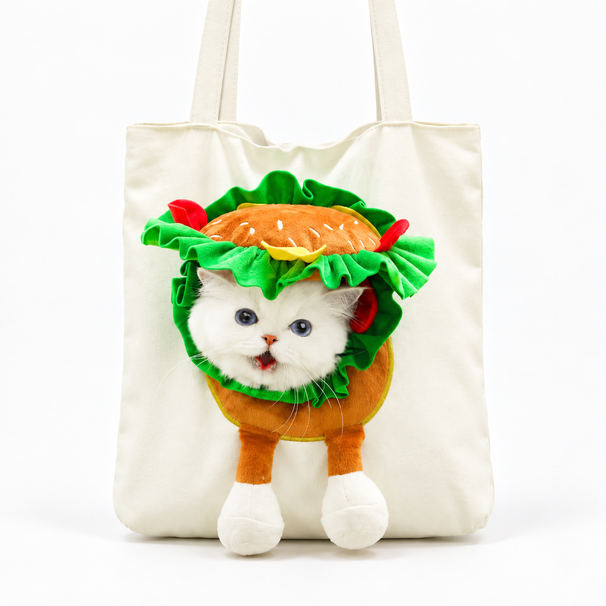 Peek-a-Boo Cat Carrier Tote — Costume Bag for Small Pets