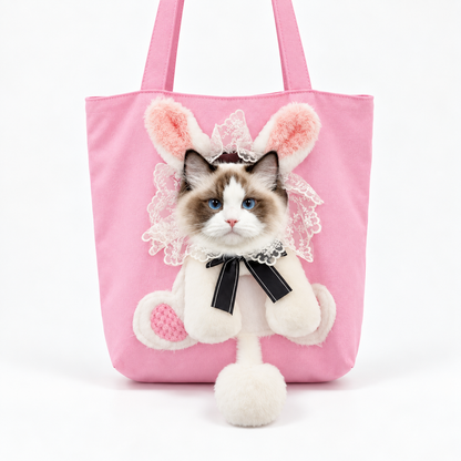 Peek-a-Boo Cat Carrier Tote — Costume Bag for Small Pets
