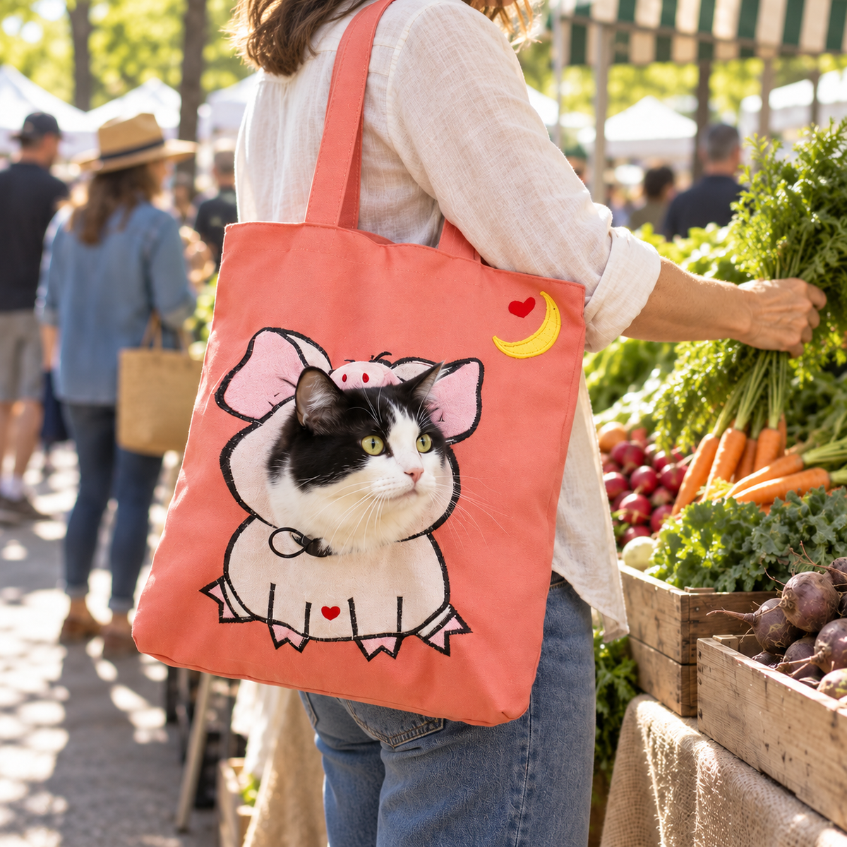 Peek-a-Boo Cat Carrier Tote — Costume Bag for Small Pets
